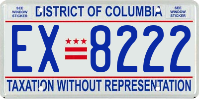 DC license plate EX8222