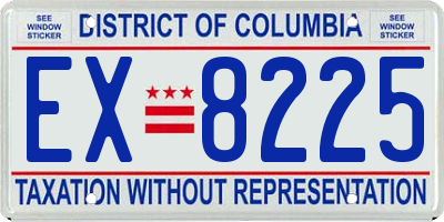 DC license plate EX8225