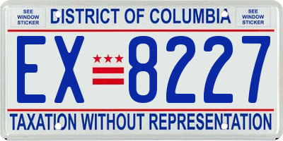 DC license plate EX8227