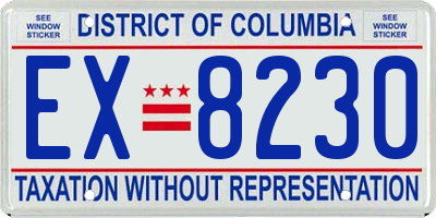 DC license plate EX8230