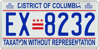 DC license plate EX8232