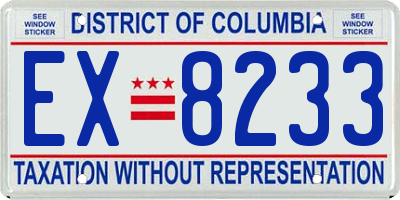 DC license plate EX8233