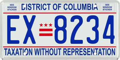 DC license plate EX8234