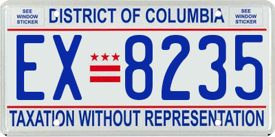 DC license plate EX8235