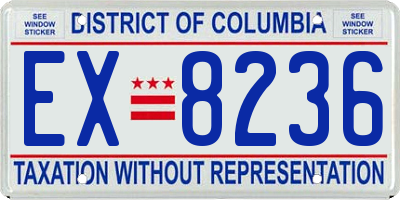 DC license plate EX8236