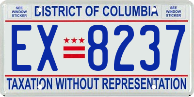 DC license plate EX8237