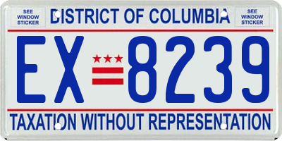 DC license plate EX8239