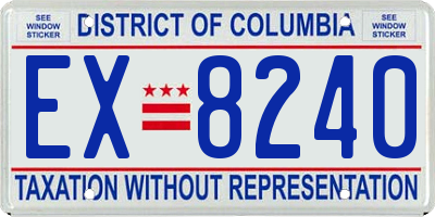 DC license plate EX8240