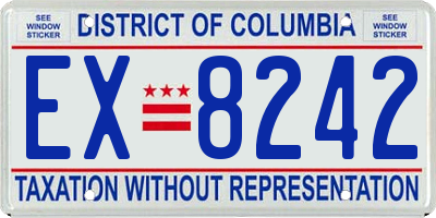 DC license plate EX8242