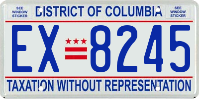 DC license plate EX8245