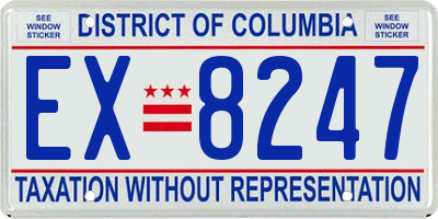 DC license plate EX8247