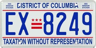 DC license plate EX8249