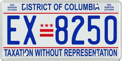 DC license plate EX8250