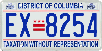 DC license plate EX8254