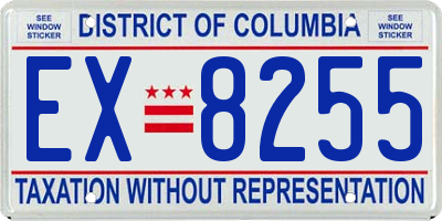 DC license plate EX8255