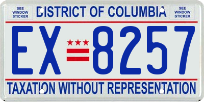 DC license plate EX8257