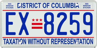 DC license plate EX8259