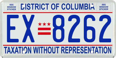 DC license plate EX8262