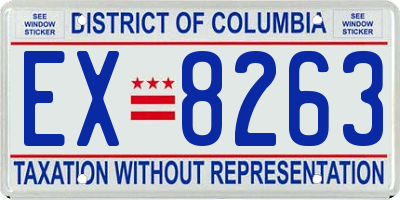 DC license plate EX8263