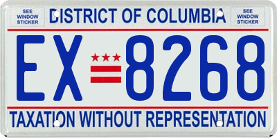 DC license plate EX8268