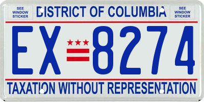 DC license plate EX8274