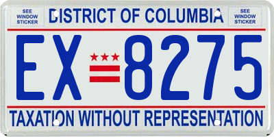 DC license plate EX8275