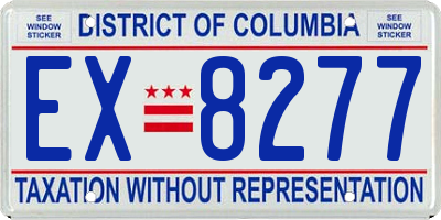 DC license plate EX8277