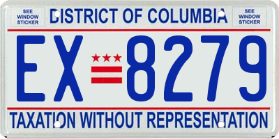 DC license plate EX8279