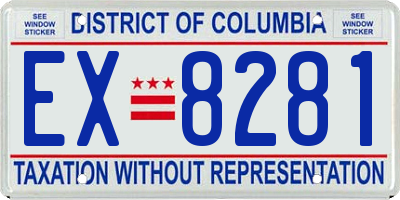 DC license plate EX8281