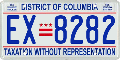 DC license plate EX8282