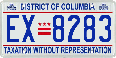 DC license plate EX8283