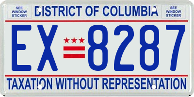 DC license plate EX8287