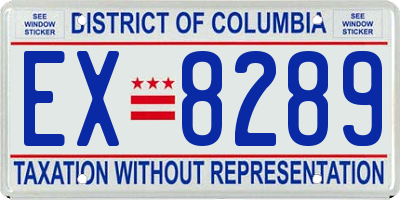 DC license plate EX8289