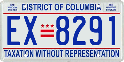 DC license plate EX8291