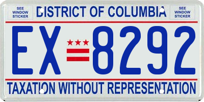 DC license plate EX8292