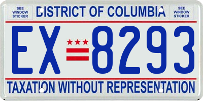 DC license plate EX8293