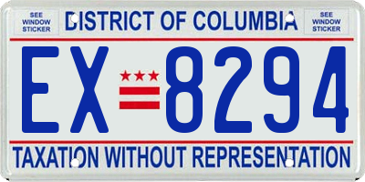 DC license plate EX8294