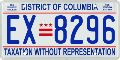 DC license plate EX8296