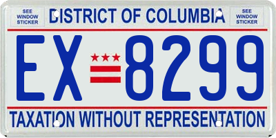 DC license plate EX8299