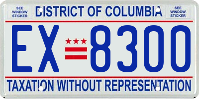 DC license plate EX8300