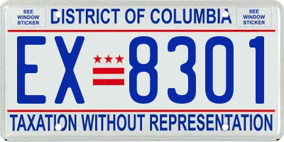 DC license plate EX8301