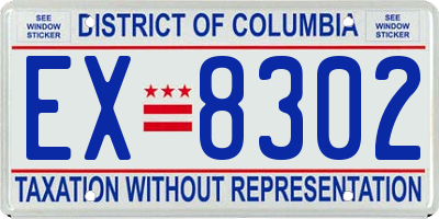 DC license plate EX8302