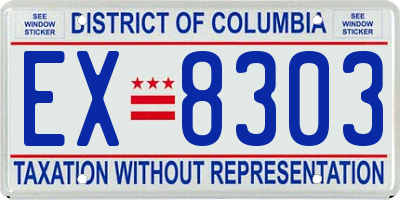 DC license plate EX8303