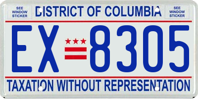 DC license plate EX8305