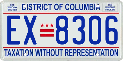 DC license plate EX8306