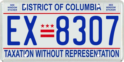 DC license plate EX8307