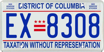 DC license plate EX8308
