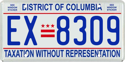 DC license plate EX8309