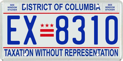 DC license plate EX8310