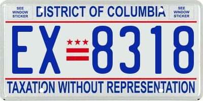 DC license plate EX8318